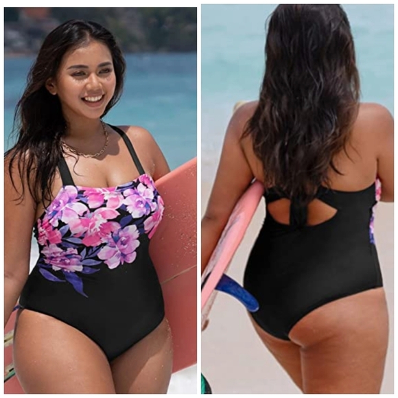 Other - Floral print bathing suit size 3X